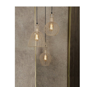 JS-GL-3536970-3 - BEIGE & BLACK Metal Hanging Light