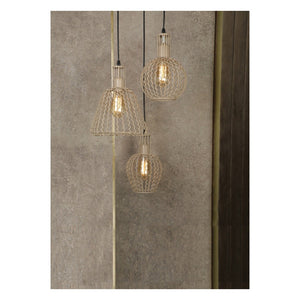 JS-GL-3536970-3 - BEIGE & BLACK Metal Hanging Light