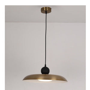 JS-GL-3555-H - Antique Brass & White & Black Metal & Acrylic Modern Hanging Light