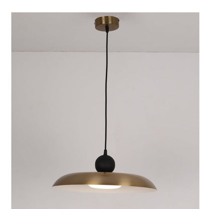 JS-GL-3555-H - Antique Brass & White & Black Metal & Acrylic Modern Hanging Light