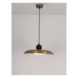JS-GL-3555-H - Antique Brass & White & Black Metal & Acrylic Modern Hanging Light