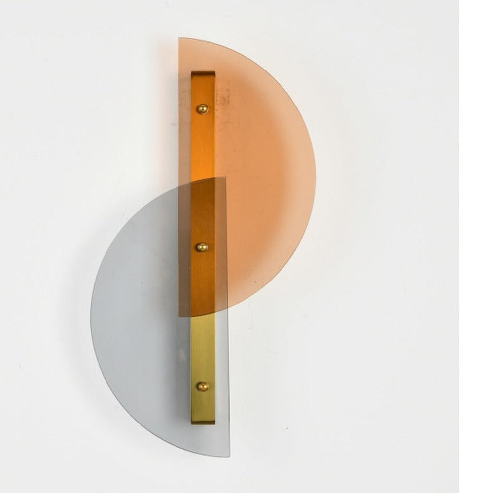 JS-GL-3606-W - Antique Brass Metal & Glass Modern Wall Light