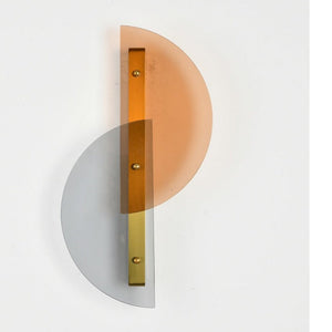 JS-GL-3606-W - Antique Brass Metal & Glass Modern Wall Light