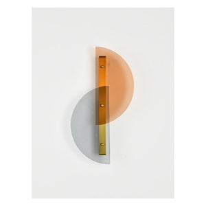 JS-GL-3606-W - Antique Brass Metal & Glass Modern Wall Light