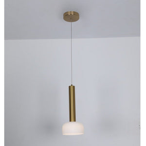 JS-GL-3610-GD - Antique Brass Metal & Acrylic Glass Hanging Light