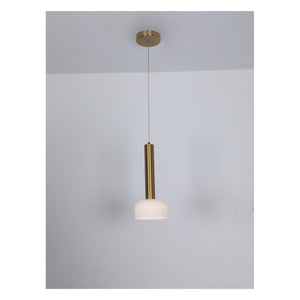 JS-GL-3610-GD - Antique Brass Metal & Acrylic Glass Hanging Light