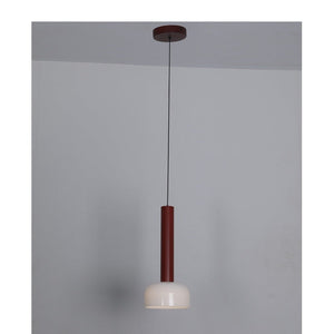 JS-GL-3610-RD - Red Metal & Acrylic Glass Hanging Light