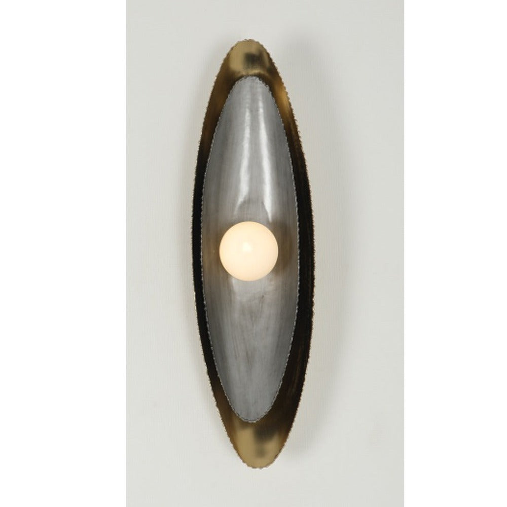 JS-GL-37119-1W - Antique Brass & Antique Grey Metal & Glass Modern Wall Light