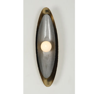 JS-GL-37119-1W - Antique Brass & Antique Grey Metal & Glass Modern Wall Light