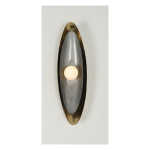JS-GL-37119-1W - Antique Brass & Antique Grey Metal & Glass Modern Wall Light