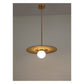 JS-GL-37649-H - Antique Brass Metal & Jute Rope Glass Ball Wall Light