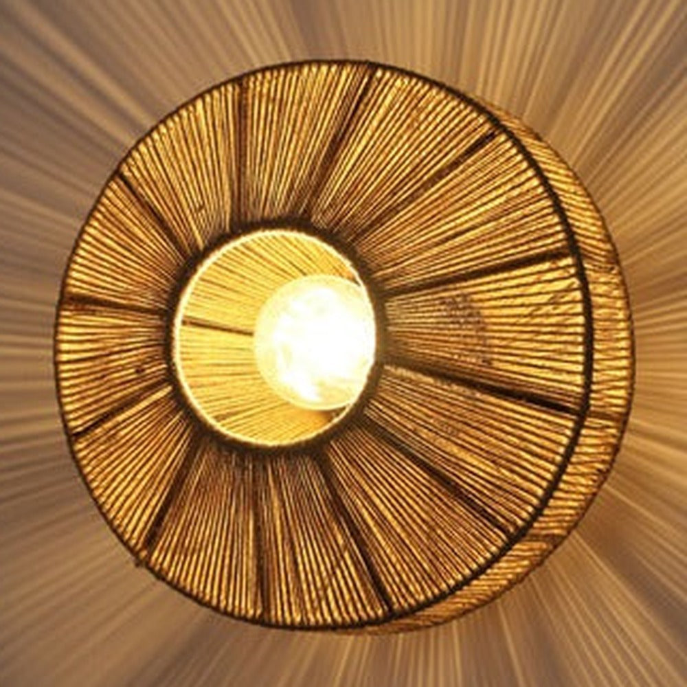 JS-GL-37788-W - Black Jute Rope Modern Wall Light