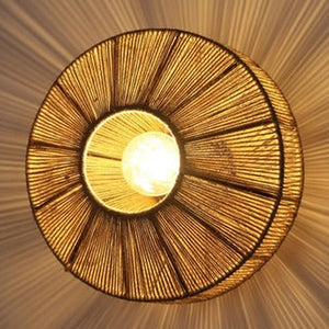 JS-GL-37788-W - Black Jute Rope Modern Wall Light