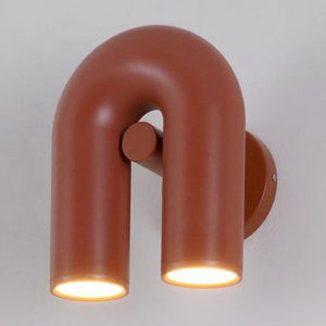 JS-GL-3851-W - Maroon Brown Metal & Acrylic Modern Wall Light