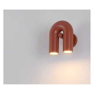 JS-GL-3851-W - Maroon Brown Metal & Acrylic Modern Wall Light