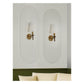 JS-GL-3859-1 - Antique Brass Metal & Fabric Shade & Wood Wooden Wall Light