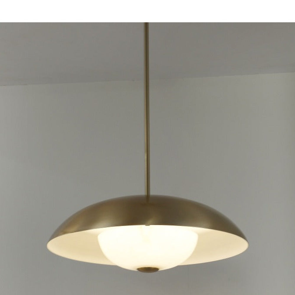 JS-GL-38740-H - Antique Brass & White Metal & Onyx Marble Hanging Light