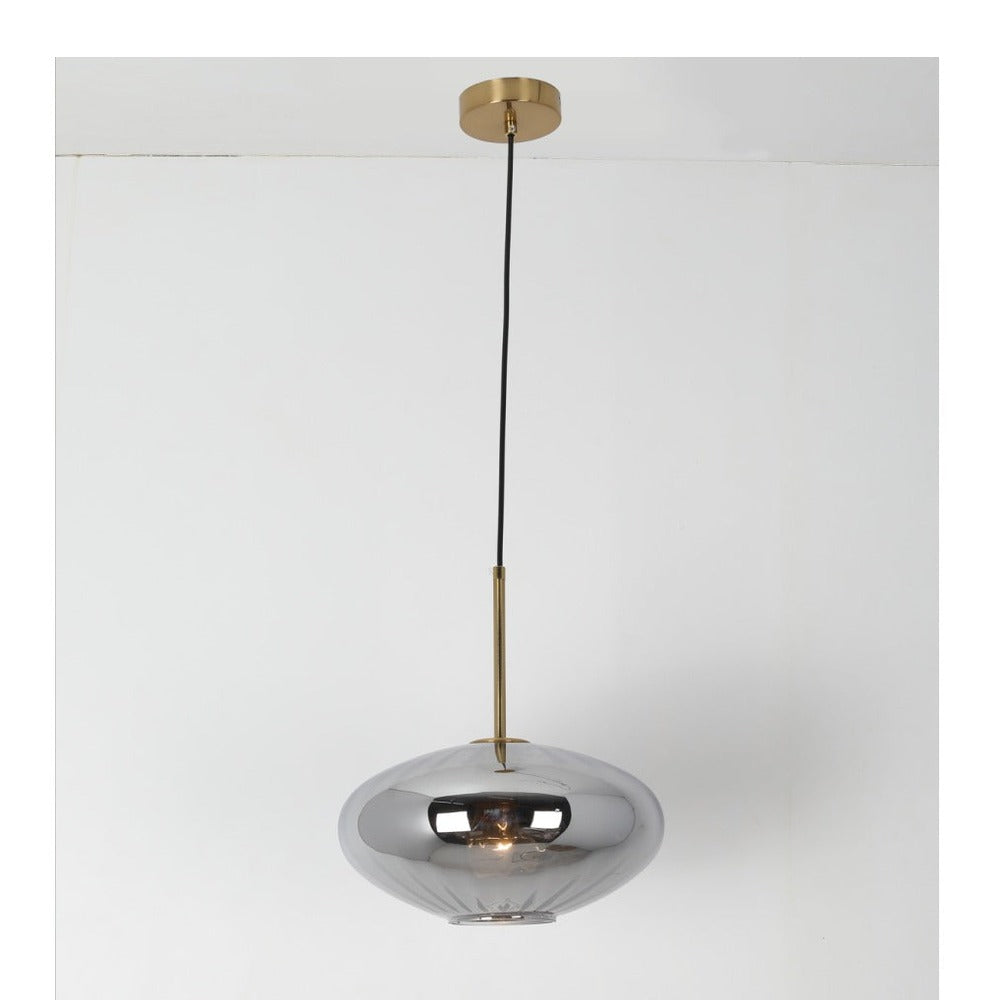 JS-GL-3883-1 - Antique Brass Metal Glass Hanging Light