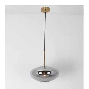 JS-GL-3883-1 - Antique Brass Metal Glass Hanging Light