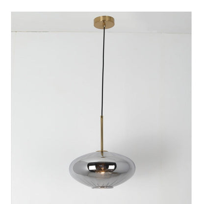 JS-GL-3883-1 - Antique Brass Metal Glass Hanging Light
