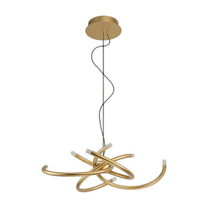 JS-GL-392-540D - Matt Gold Metal & Acrylic Led Hanging Light