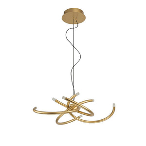 JS-GL-392-540D - Matt Gold Metal & Acrylic Led Hanging Light