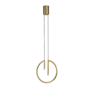 JS-GL-392-D2 - Matt Gold Metal & Arcylic Led Hanging Light