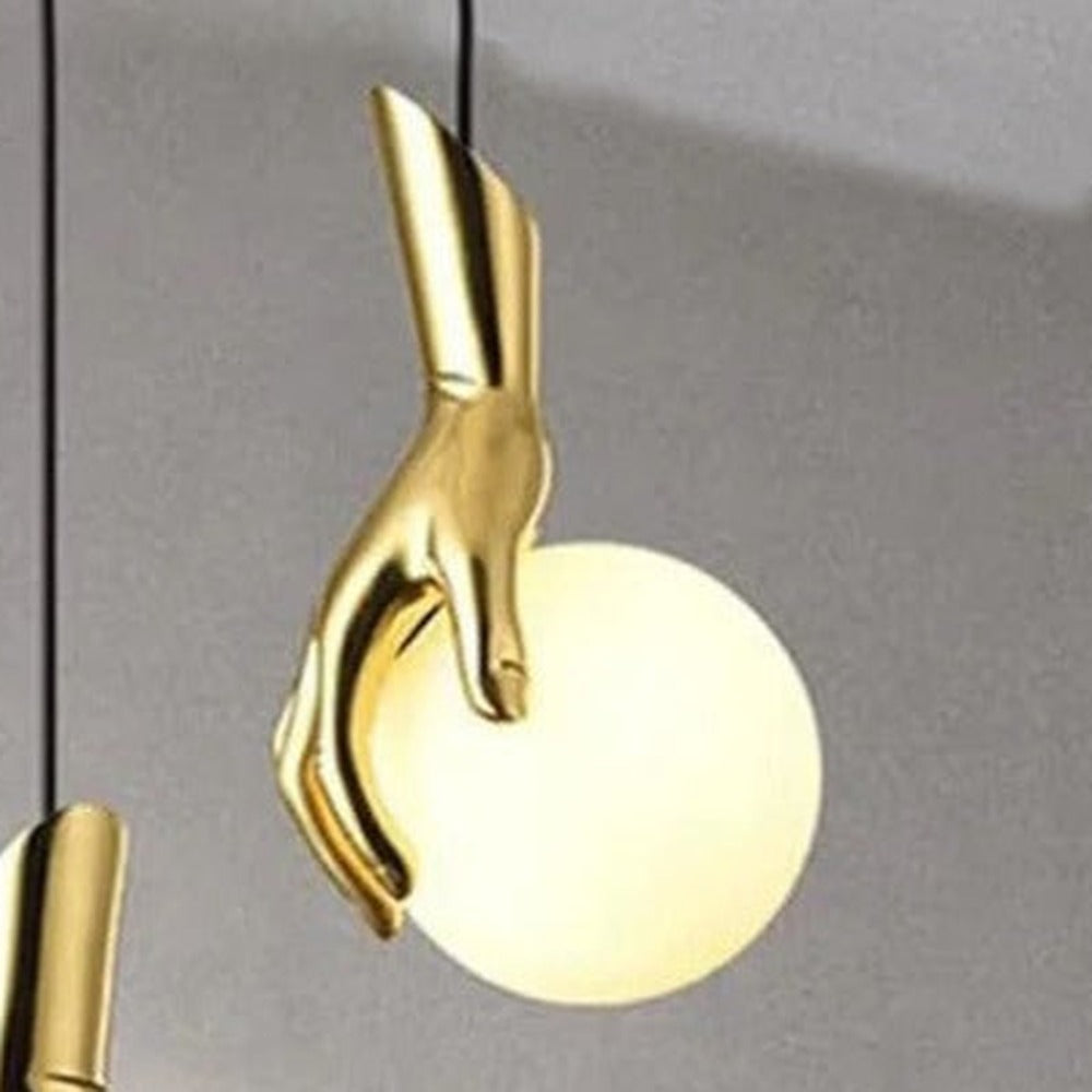 JS-GL-4002-H - Gold Metal & Acrylic & Resin Artistic Hanging Light