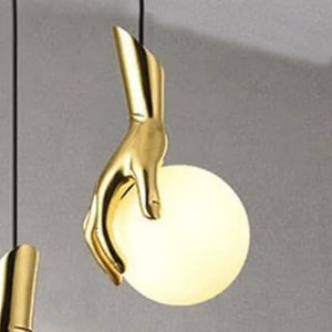 JS-GL-4002-H - Gold Metal & Acrylic & Resin Artistic Hanging Light
