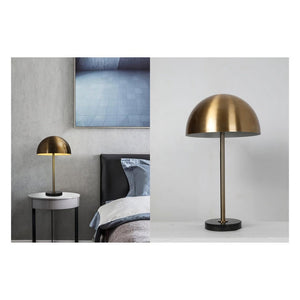 JS-GL-4005-TL BK - Antique Brass & White Metal & Marble Modern Floor Lamp