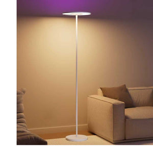 JS-GL-400CR-WH - White Metal & Acrylic Modern Floor Lamp
