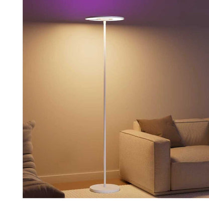 JS-GL-400CR-WH - White Metal & Acrylic Modern Floor Lamp