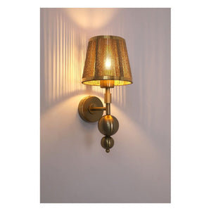 JS-GL-4028-C W - Antique Brass Metal & Threads Modern Wall Light