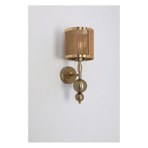 JS-GL-4029-W - Antique Brass Metal & Threads Modern Wall Light