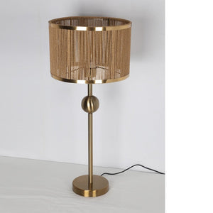 JS-GL-4031-TL - Antique Brass Metal & Threads Modern Table Lamp
