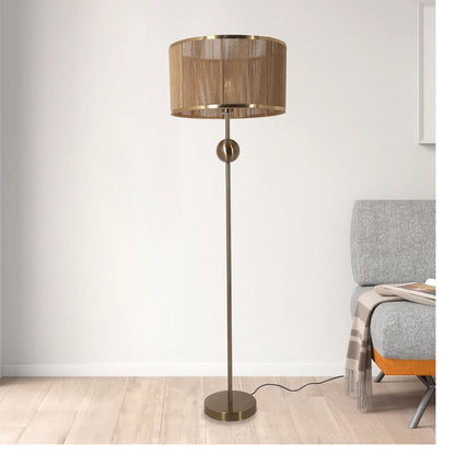JS-GL-4032-F - Antique Brass Metal & Threads Modern Wall Light