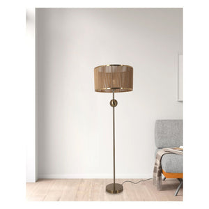 JS-GL-4032-F - Antique Brass Metal & Threads Modern Wall Light