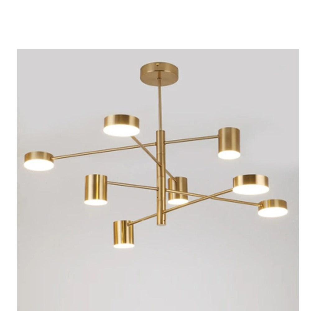 JS-GL-4036-8 - ANTIQUE BRASS METAL & ACRYLIC Modern Hanging Light