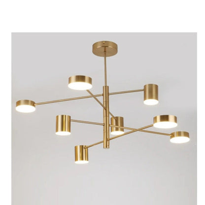 JS-GL-4036-8 - ANTIQUE BRASS METAL & ACRYLIC Modern Hanging Light