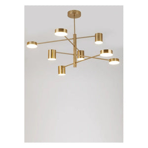 JS-GL-4036-8 - ANTIQUE BRASS METAL & ACRYLIC Modern Hanging Light