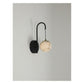 JS-GL-4053-W - Black & Antique Brass Metal Marble Wall Light