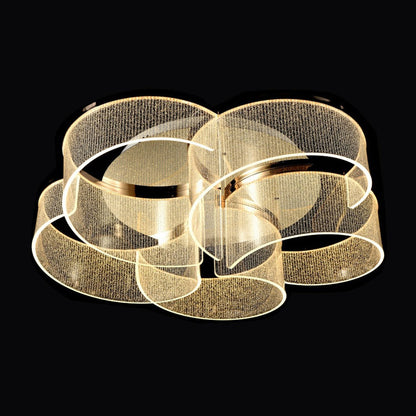 JS-GL-417-60 - French Gold Metal & Acrylic Led Ceiling Light