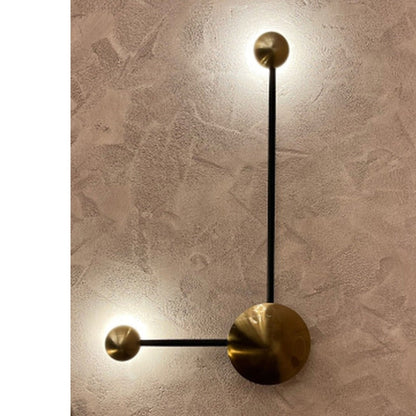 JS-GL-419-2AB - ANTIQUE BRASS & BLACK METAL & ACRYLIC Artistic Wall Light
