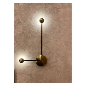 JS-GL-419-2AB - ANTIQUE BRASS & BLACK METAL & ACRYLIC Artistic Wall Light