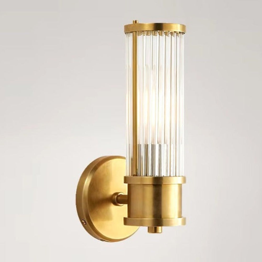JS-GL-431-1W - Antique Brass Metal & Glass Modern Wall Light