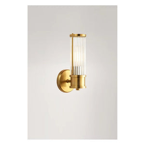 JS-GL-431-1W - Antique Brass Metal & Glass Modern Wall Light
