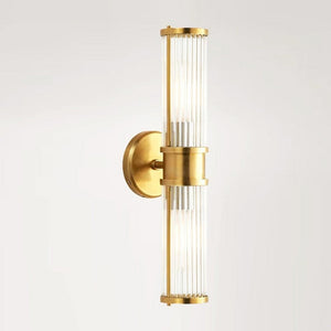 JS-GL-431-2 - Antique Brass Metal & Glass Modern Wall Light