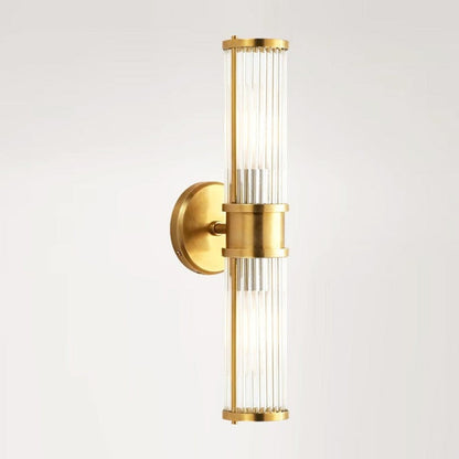 JS-GL-431-2 - Antique Brass Metal & Glass Modern Wall Light