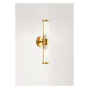 JS-GL-431-2 - Antique Brass Metal & Glass Modern Wall Light