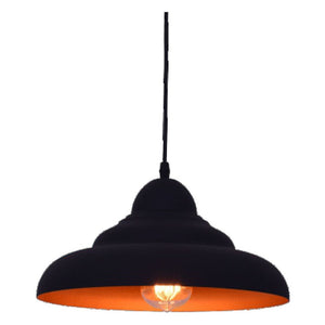 JS-GL-4340-1BK - BLACK & GOLD Metal Hanging Light